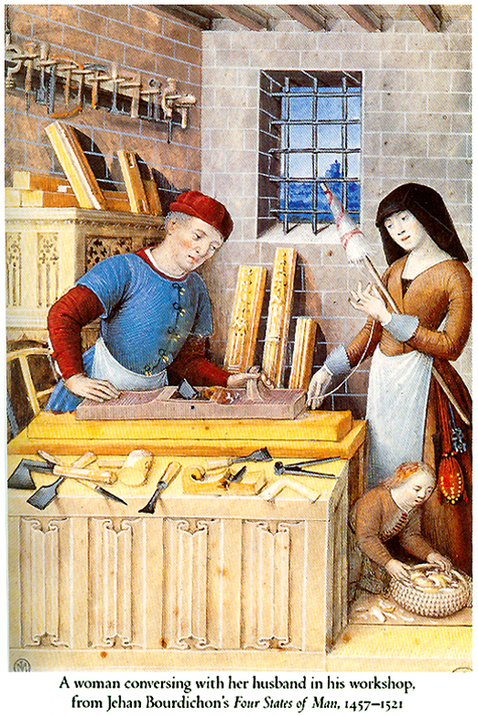 Spinster in husbands shop 1457-1521